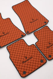 Maserati Levante Custom Car Floor Mats Leather Front Rear Carpet Liner Maserati Levante Car Floor Mats Set