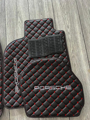 Porsche All Models Waterproof Custom Car Porsche Floor Mats  Leather Front Rear Carpet Liner Porsche Car Floor Mats Set