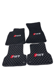 Audi RS7 All Models Waterproof Custom Car Audi RS7 Floor Mats Leather Front Rear Carpet Liner Audi RS7 Car Floor Mats Set