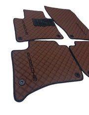 Porsche All Models Waterproof Custom Car Porsche Floor Mats  Leather Front Rear Carpet Liner Porsche Car Floor Mats Set