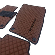 Porsche All Models Waterproof Custom Car Porsche Floor Mats  Leather Front Rear Carpet Liner Porsche Car Floor Mats Set