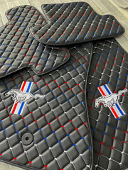 Ford Mustang 1964-2024 Car Floor Mats, Diamond Leather Mustang Car Mat