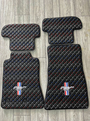 Ford Mustang 1964-2024 Car Floor Mats, Diamond Leather Mustang Car Mat