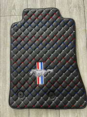 Ford Mustang 1964-2024 Car Floor Mats, Diamond Leather Mustang Car Mat