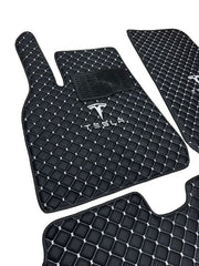 Tesla All Models Waterproof Custom Car Tesla Floor Mats Leather Front Rear Carpet Liner Tesla Car Floor Mats Set