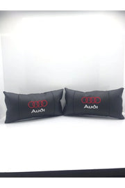 Audi Compatible Car Auto Neck Pillow 2 Pcs Luxury Leather Audi Car Pillow Car Pillow For ALL Audi Vehicle