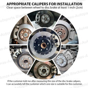 Brembo Metal Caliper Cover, 2pc Universal Caliper Cover Brembo, Red & Gold Brake Caliper Cover